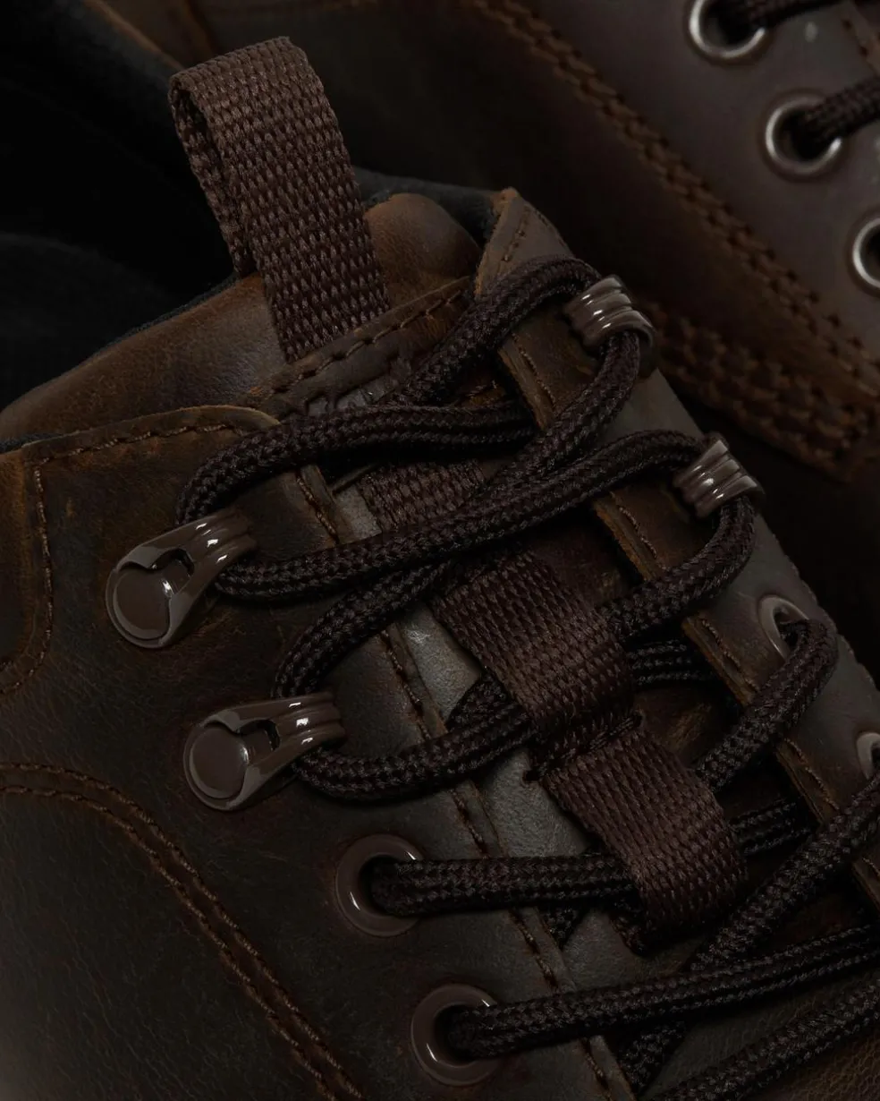 Reeder Crazy Horse Leather Utility Shoes in Dark Brown