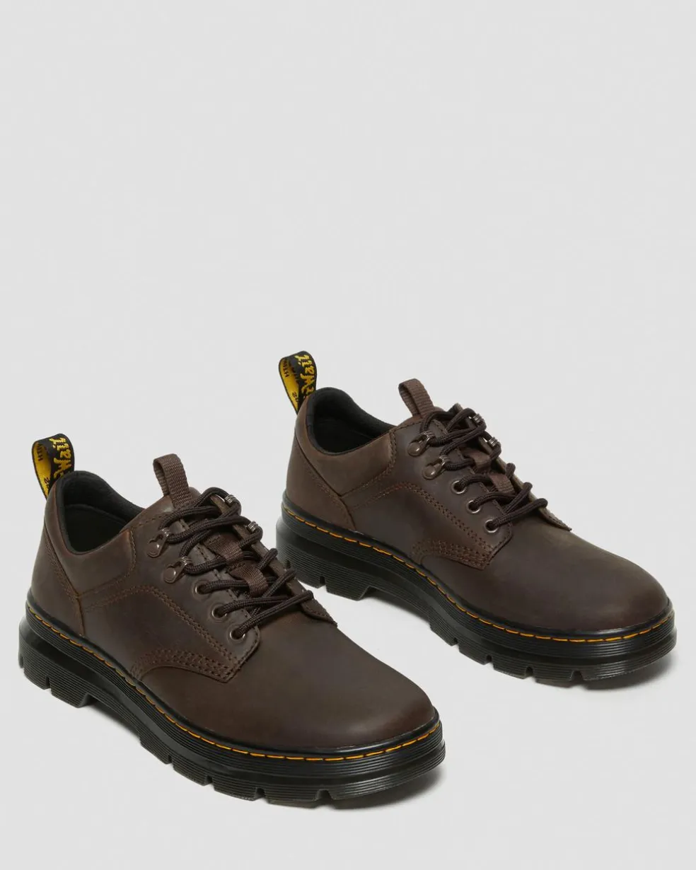 Reeder Crazy Horse Leather Utility Shoes in Dark Brown