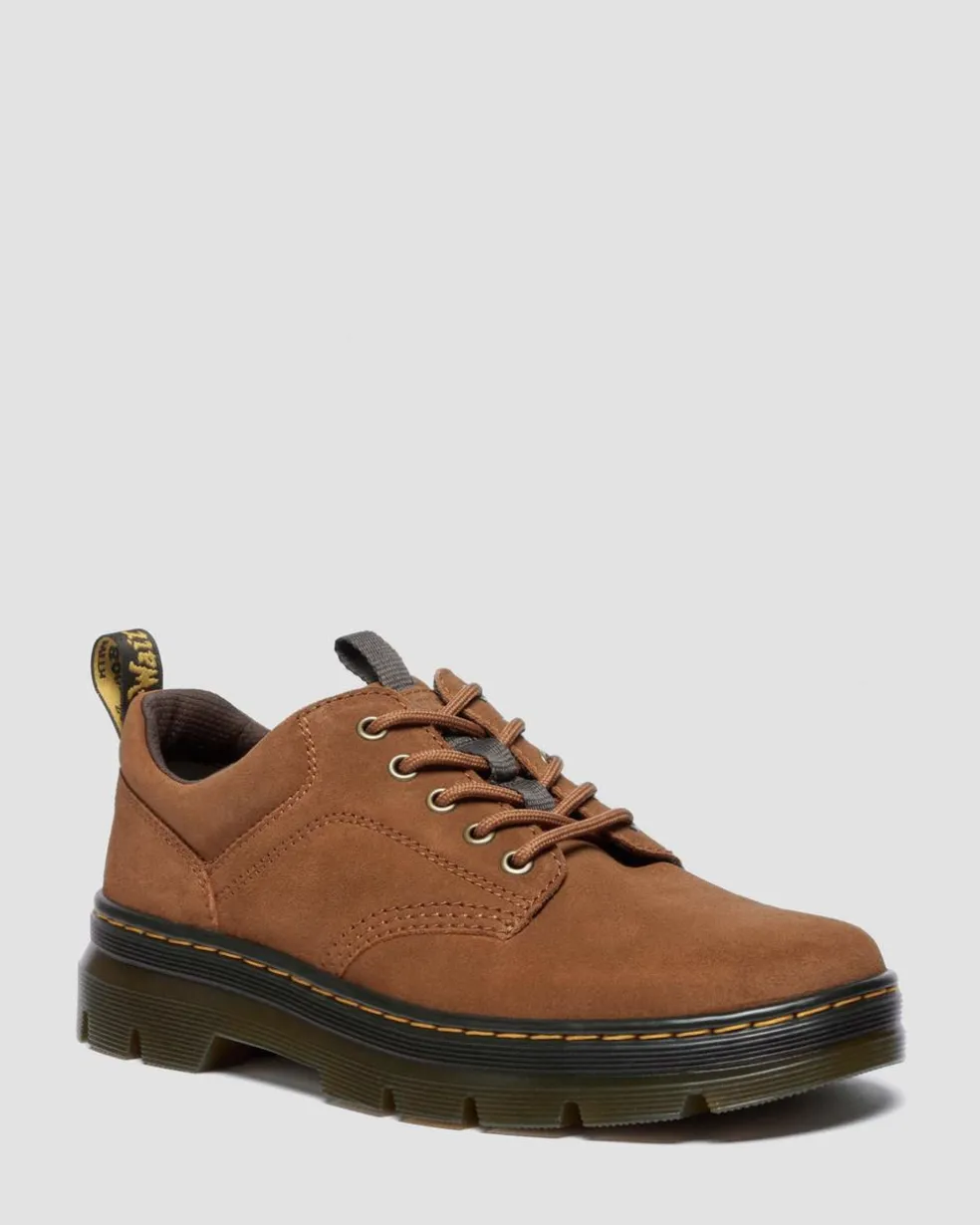 Reeder Greasy Suede Utility Shoes in Desert Brown