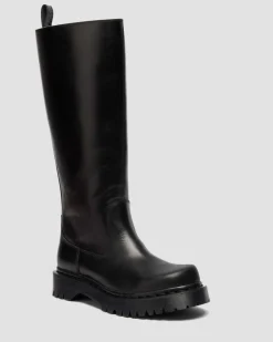 Rejena Hi Old Harness Leather Boots in Black