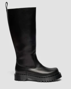 Rejena Hi Old Harness Leather Boots in Black