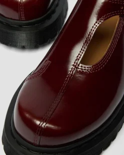 Rejena Mary Jane Lacquered Leather Shoes in Cherry Red
