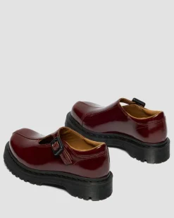 Rejena Mary Jane Lacquered Leather Shoes in Cherry Red