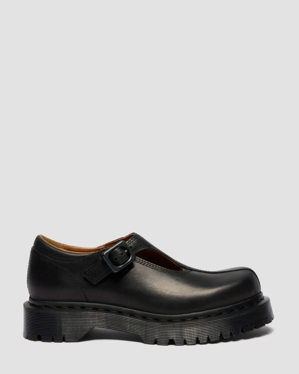 Rejena Mary Jane Old Harness Leather Shoes in Black