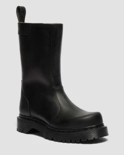 Rejena Old Harness Leather Boots in Black