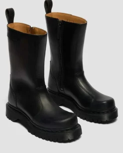 Rejena Old Harness Leather Boots in Black