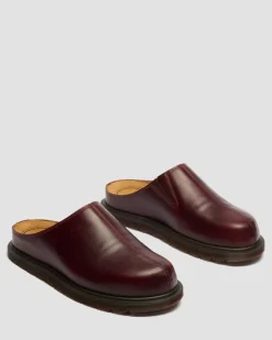 San Orleans Leather Mules in Cherry Red