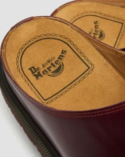 San Orleans Leather Mules in Cherry Red