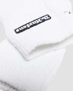 Short Athletic Logo Organic Cotton Blend Socks in White