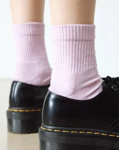 Short Tie Dye Organic Cotton Blend Socks in Dusty Rose