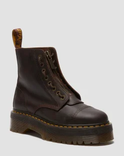 Sinclair Crazy Horse leather platform boots in Dark Brown