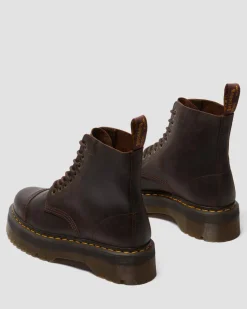 Sinclair Crazy Horse leather platform boots in Dark Brown