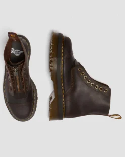 Sinclair Crazy Horse leather platform boots in Dark Brown