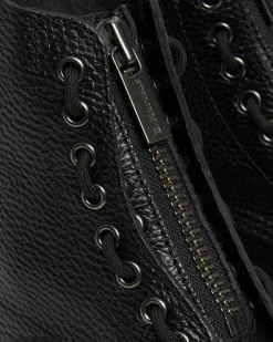 Sinclair Milled Nappa Leather Platform Boots in Black Milled Nappa