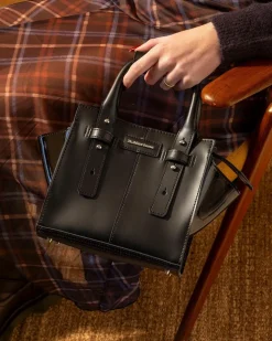 Small Leather Tote Bag in Black
