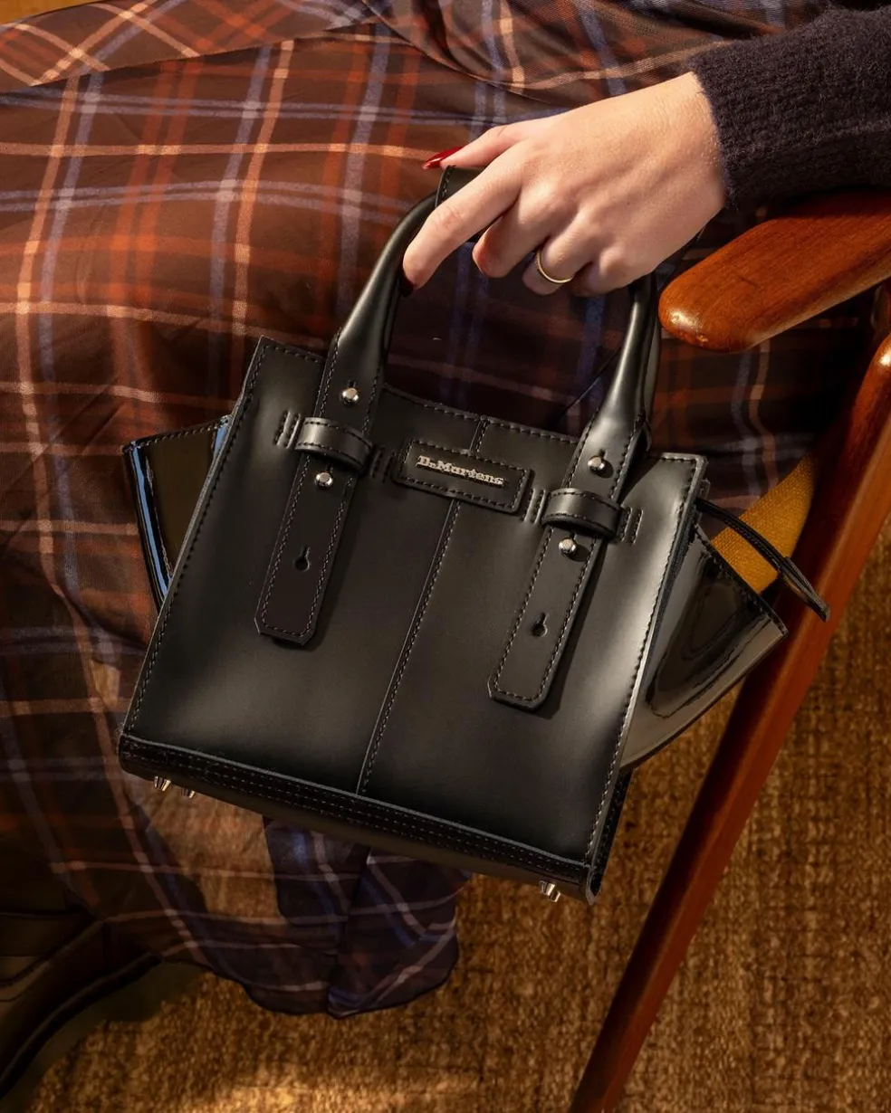 Small Leather Tote Bag in Black