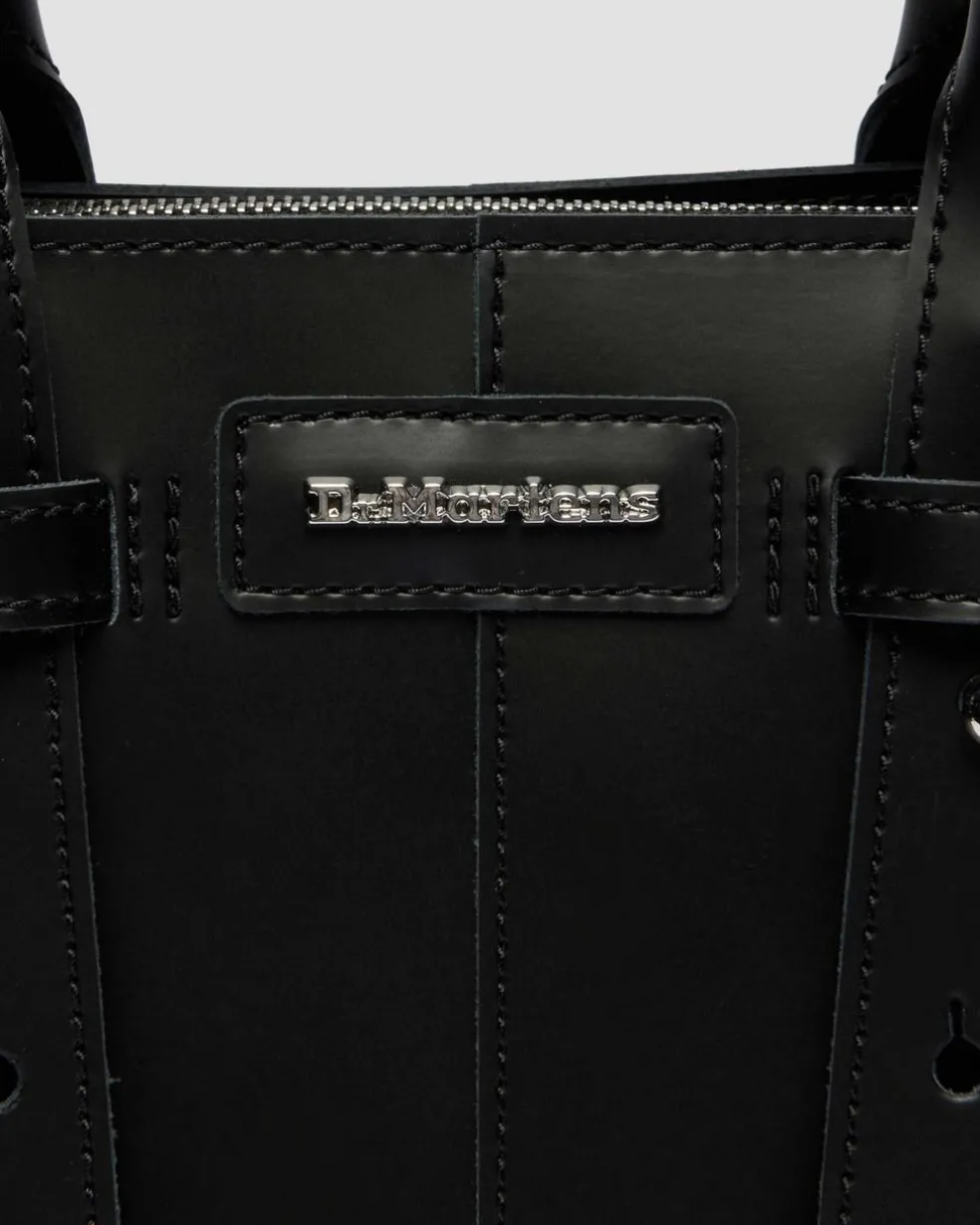 Small Leather Tote Bag in Black