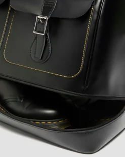 Smooth Leather Weekender Bag in Black