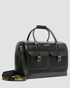 Smooth Leather Weekender Bag in Black