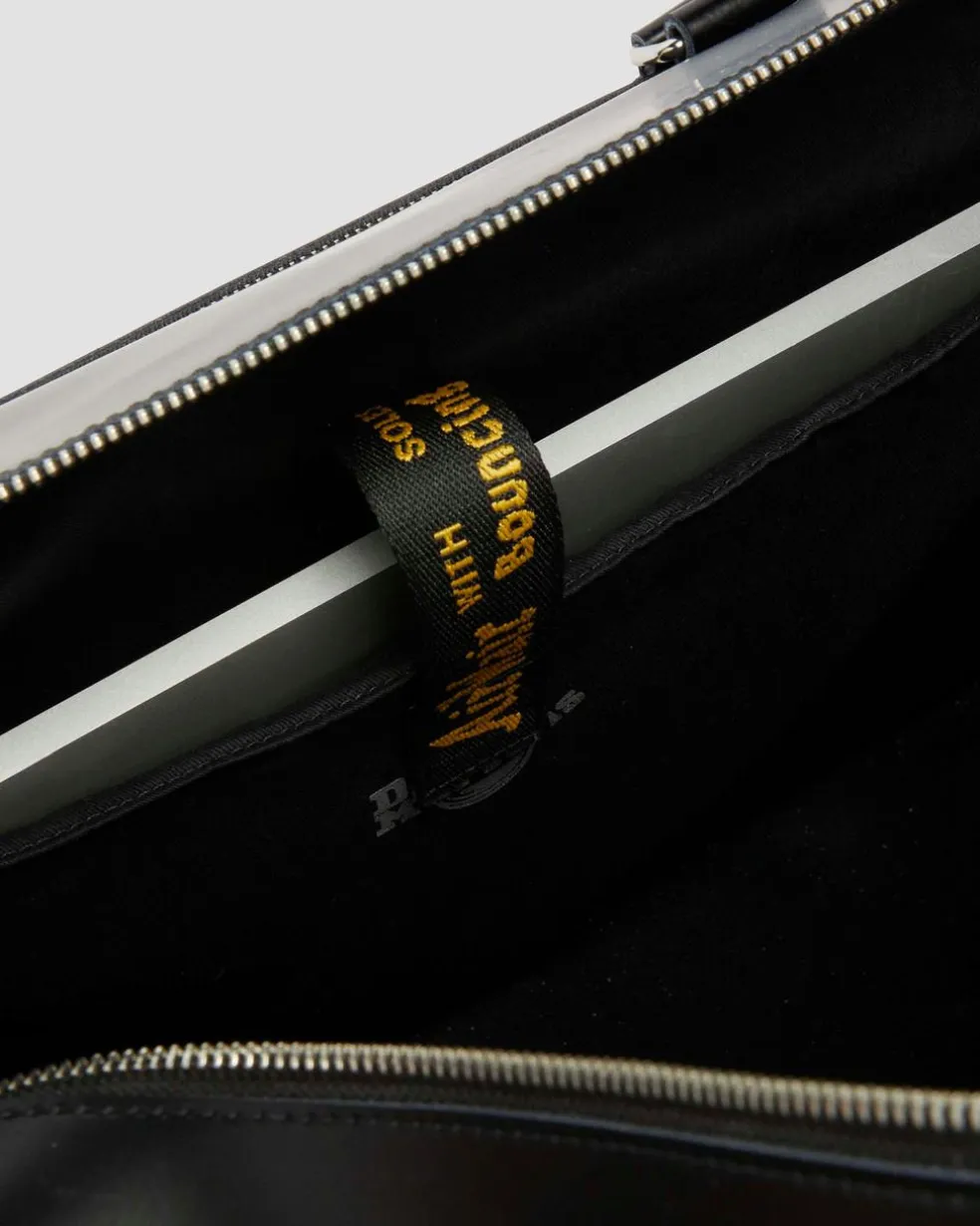 Smooth Leather Weekender Bag in Black