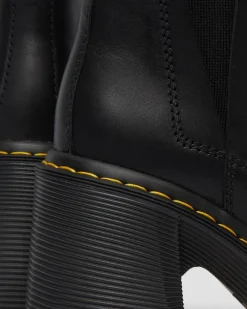 Spence Leather Flared Heel Chelsea Boots in Black