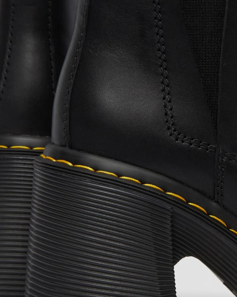 Spence Leather Flared Heel Chelsea Boots in Black