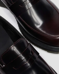 Temara Arcadia Leather Loafers in Cherry Red Arcadia