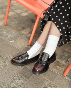 Temara Arcadia Leather Loafers in Cherry Red Arcadia