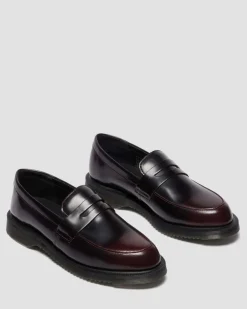 Temara Arcadia Leather Loafers in Cherry Red Arcadia