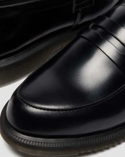 Temara Polished Smooth Leather Loafers in Black