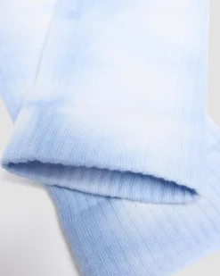 Tie Dye Organic Cotton Blend Socks in Cornflower Blue