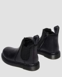 Toddler 2976 Faux Fur Lined Chelsea Boots in Black