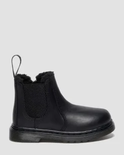 Toddler 2976 Faux Fur Lined Chelsea Boots in Black