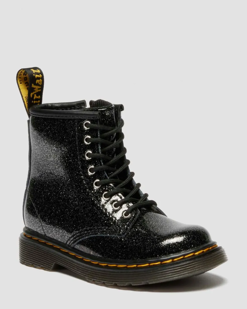 TODDLER 1460 GLITTER PATENT LEATHER BOOTS in Black