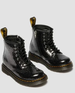 TODDLER 1460 GLITTER PATENT LEATHER BOOTS in Black