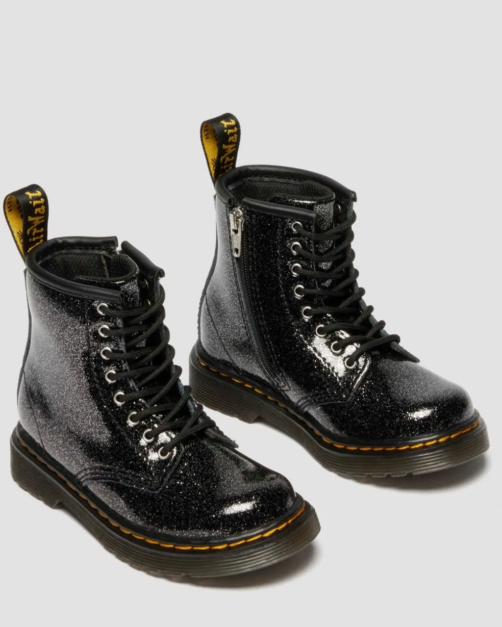 TODDLER 1460 GLITTER PATENT LEATHER BOOTS in Black
