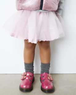 TODDLER 8065 GLITTER PATENT LEATHER MARY JANE SHOES in Fuchsia