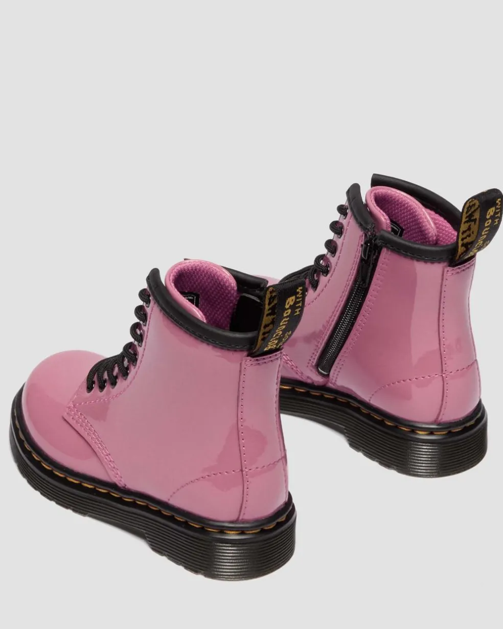 Toddler 1460 Patent Lamper Leather Boots in Dms Pink