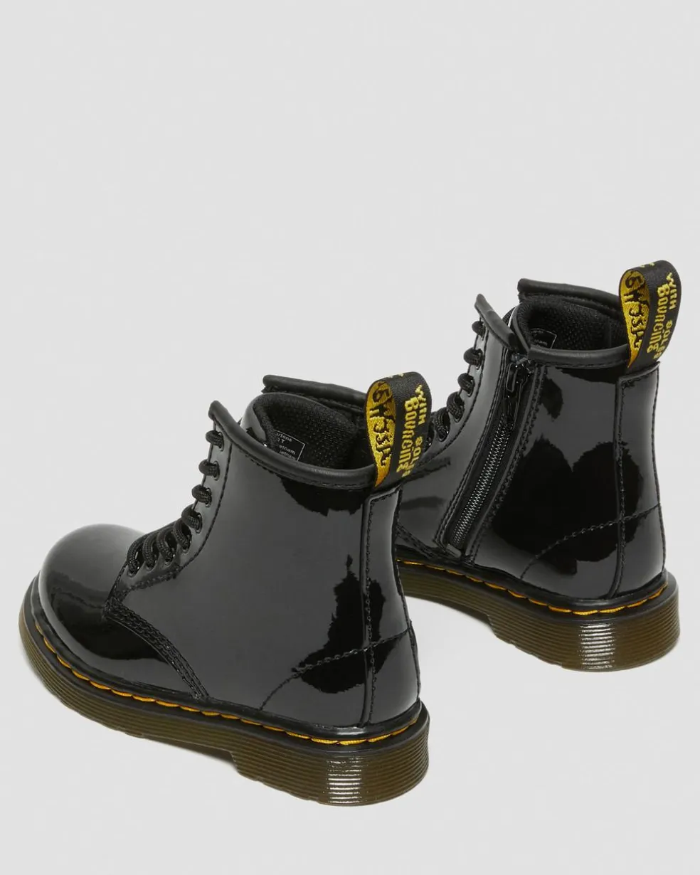 Toddler 1460 Patent Leather Lace Up Boots in Black