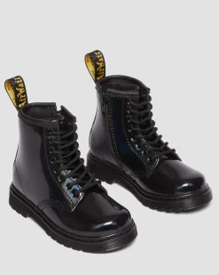 Toddler 1460 Rainbow Patent Leather Lace Up Boots in Black