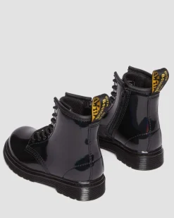 Toddler 1460 Rainbow Patent Leather Lace Up Boots in Black