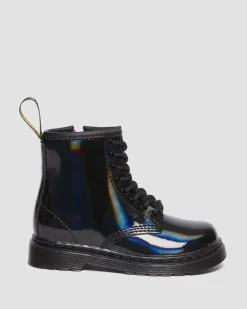 Toddler 1460 Rainbow Patent Leather Lace Up Boots in Black