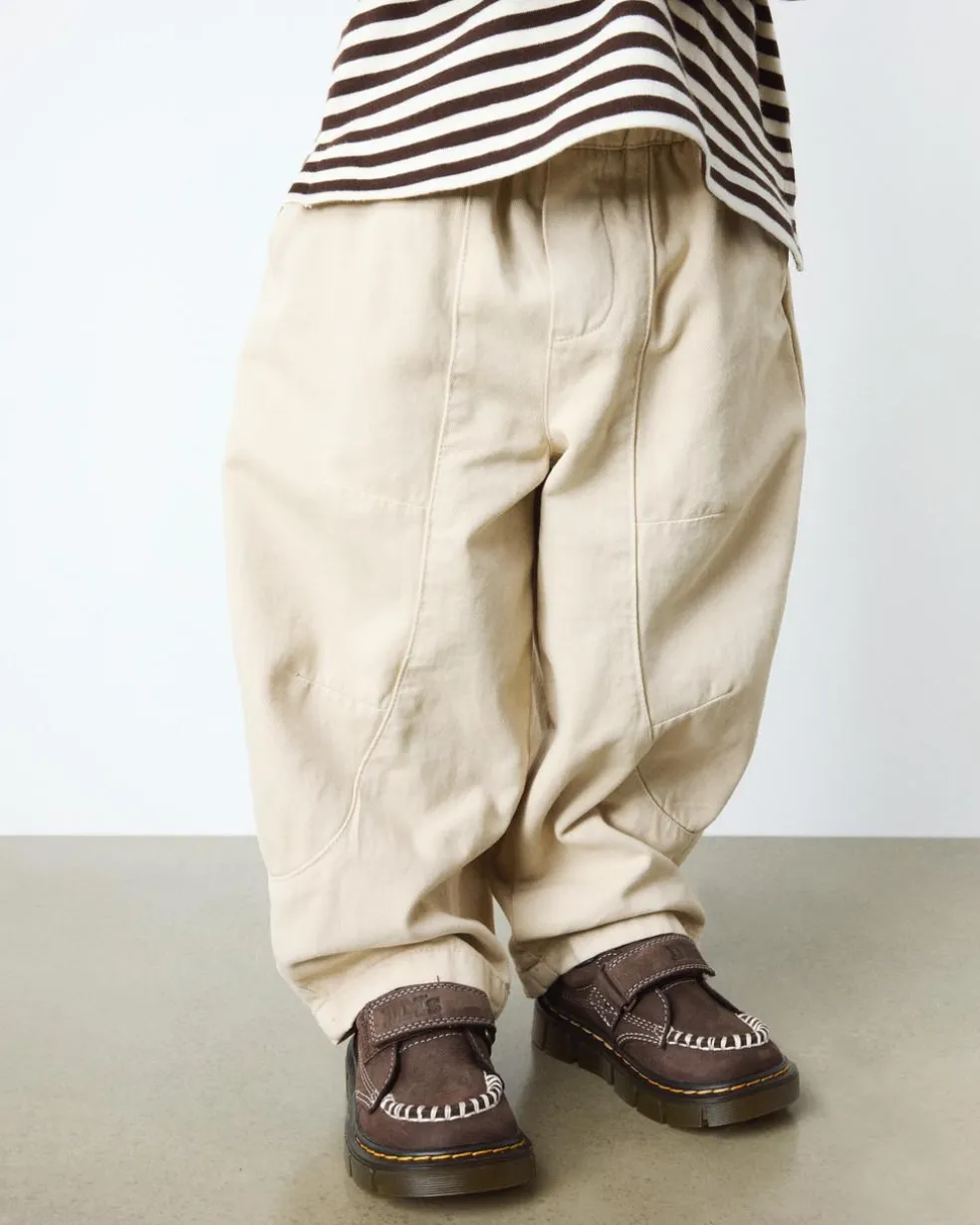 Toddler Raffe Strap Tumbled Nubuck Strap Shoes in Dark Brown