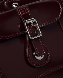 Top Handle Rub Off Leather Bag in Red