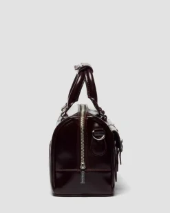 Top Handle Rub Off Leather Bag in Red