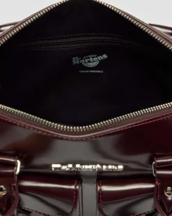 Top Handle Rub Off Leather Bag in Red