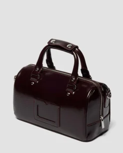 Top Handle Rub Off Leather Bag in Red