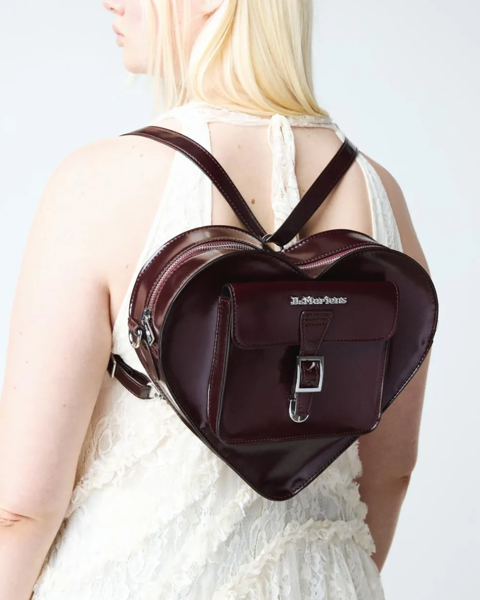 Vegan Heart Shaped Backpack in Cherry Red Arcadia