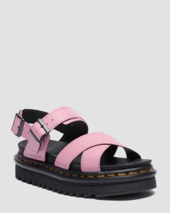 Voss II Athena Leather Strap Sandals in Dusty Rose