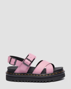 Voss II Athena Leather Strap Sandals in Dusty Rose
